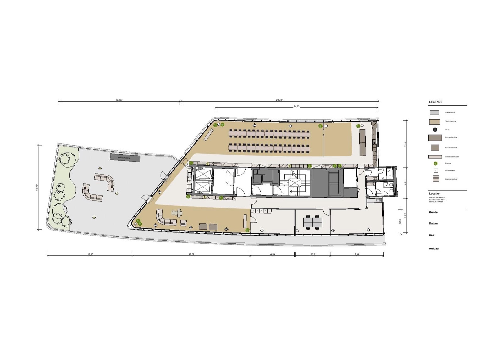 Place to be – Kreisler Frankfurt – Raumplan / Grundriss der Eventflächen